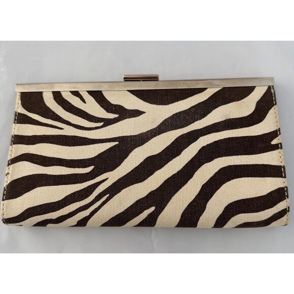 Banana Republic Chocolate brown Zebra Print Clutch - Picture 1 of 7